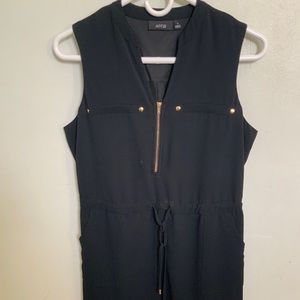 Black dress with cinch waist